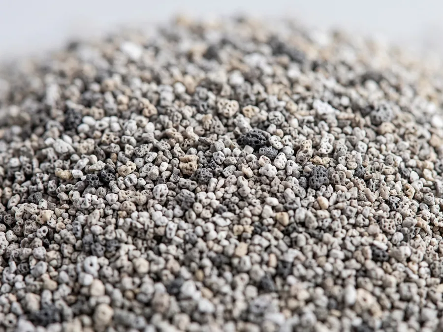 A close view of Beaver Pumice 3/8 inch minus pumice fines